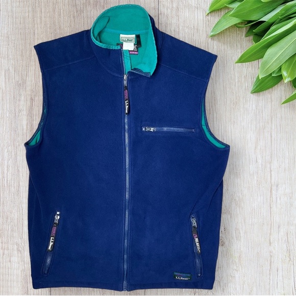 Vintage LL Bean Full Zip Polartec Fleece Vest Windblock Series Blue M - Picture 4 of 12